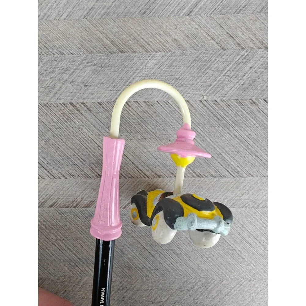 Disney 1987 Lamplight Pencil With Yellow Car Figurine Topper Collectible